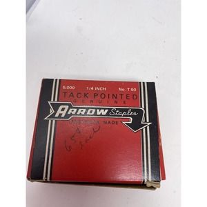 5 NEW Boxes Vintage ARROW Staples 1/4” T-50 Staple Gun Tack Pointed 5,000 ct